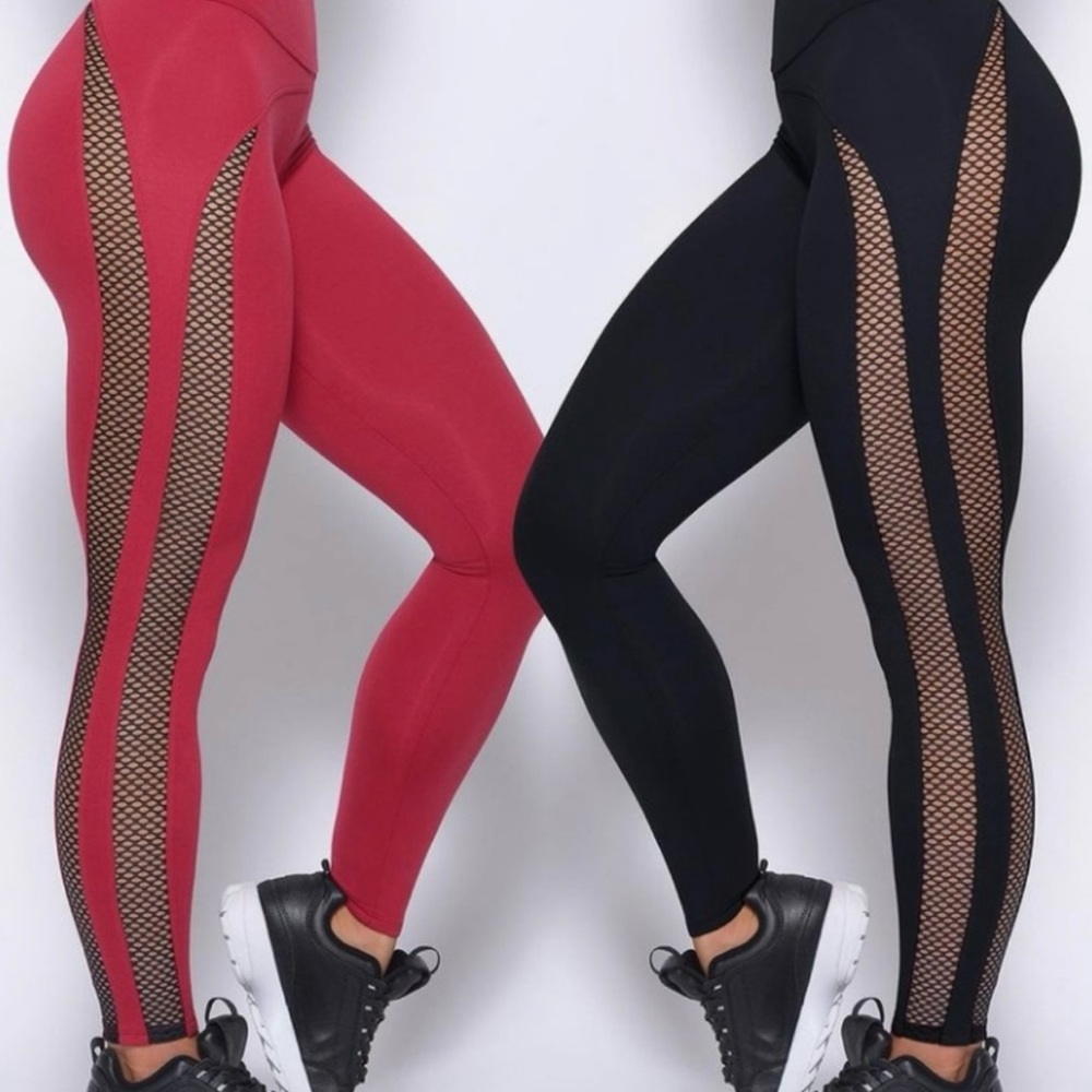 Bombshell Asymmetrical Leggings Medium Maroon Red… - image 3